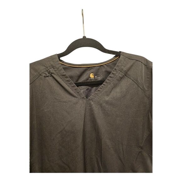 CARHARTT Women's Black Multi-Pocket V-Neck Scrub Top - Size Medium - Picture 3 of 8